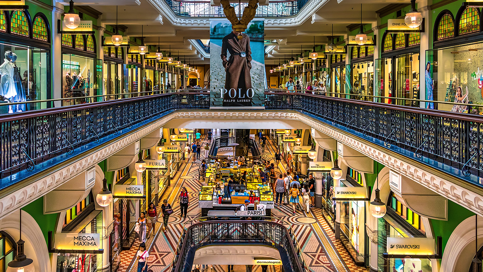 Interior of shopping precinct