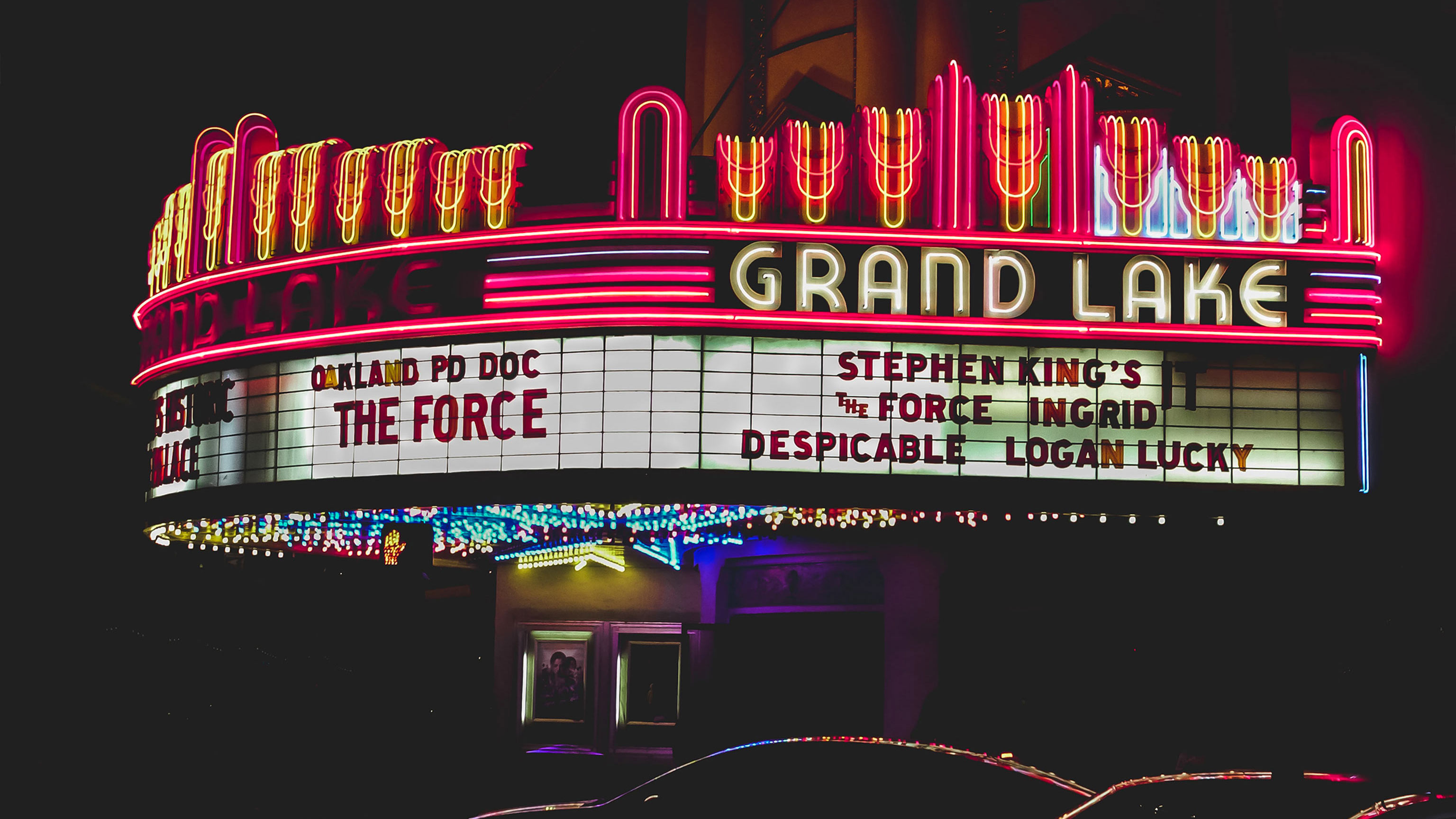 The signage of an old cinema