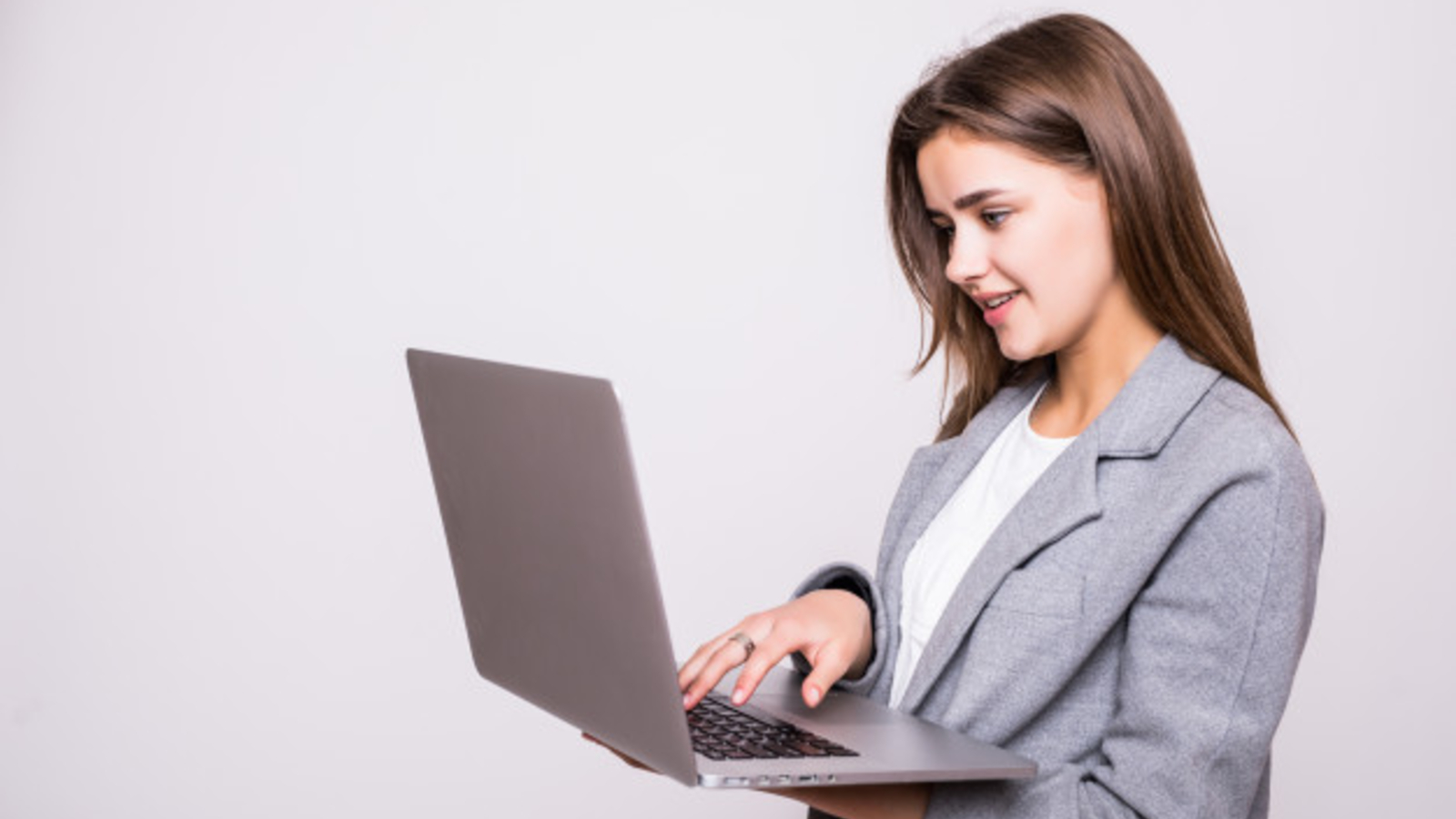 business woman working on laptop