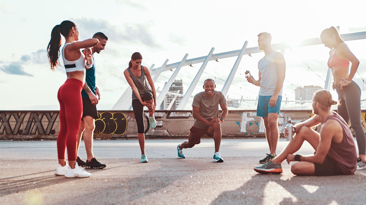 Outdoor group fitness class