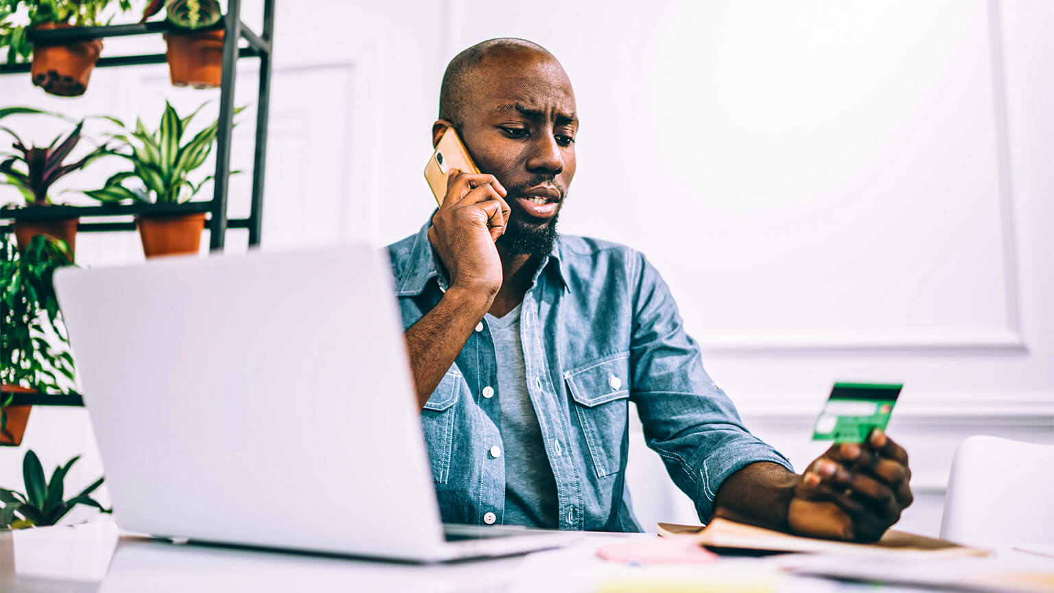 A business owner opening a small account with a supplier, over the phone