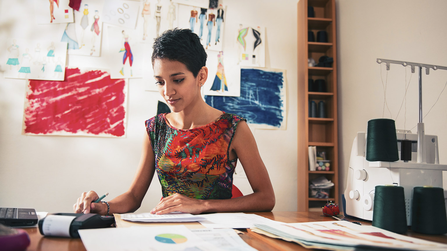 A young entrepreneur working on a project