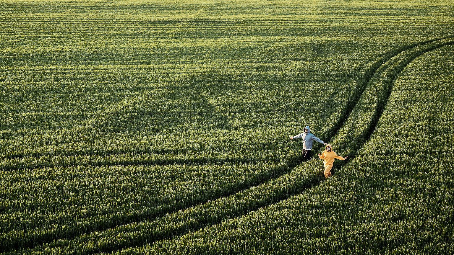 Two people using different pathways