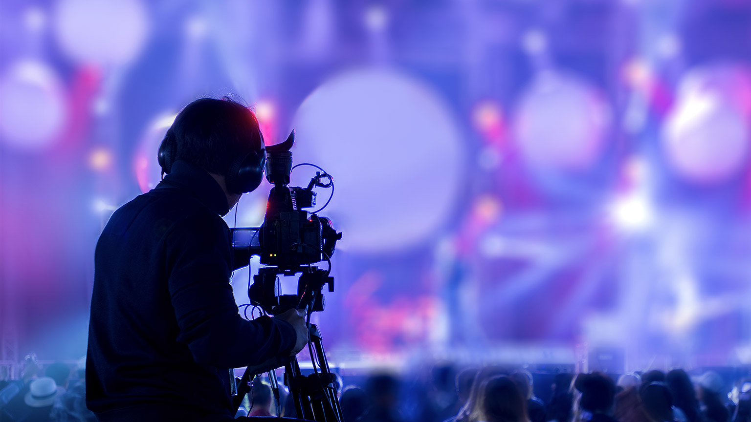 Cameraman on live broadcasting event