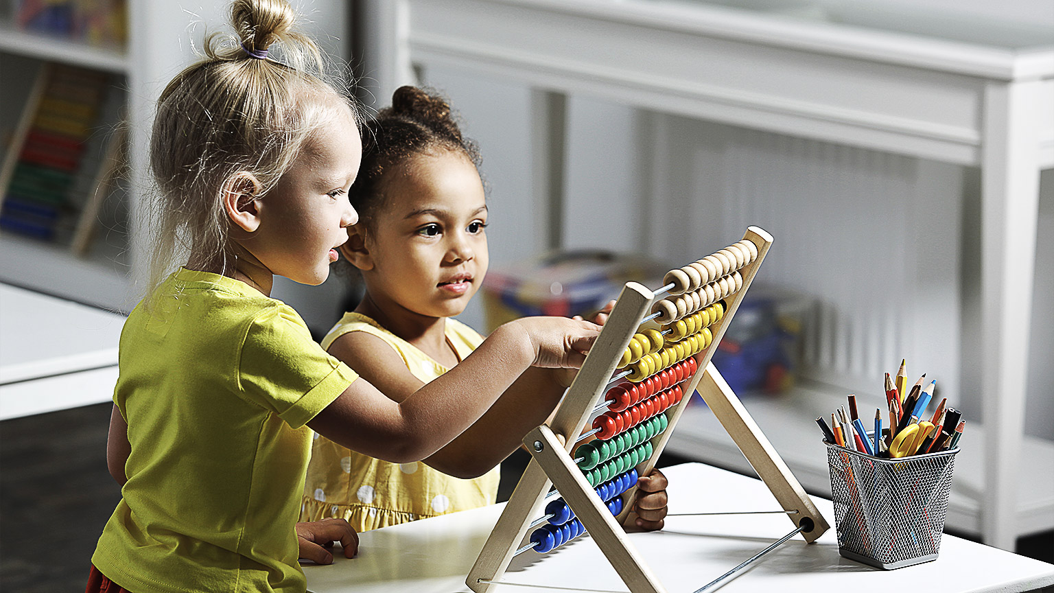 A couple of toddlers in a day care center