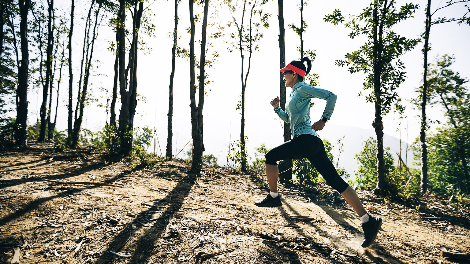 A person jogging in the morning outdoors