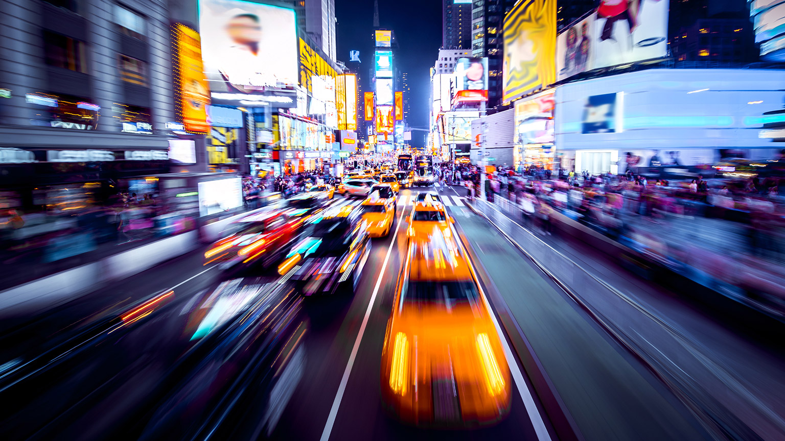 Fast-moving traffic in a big city