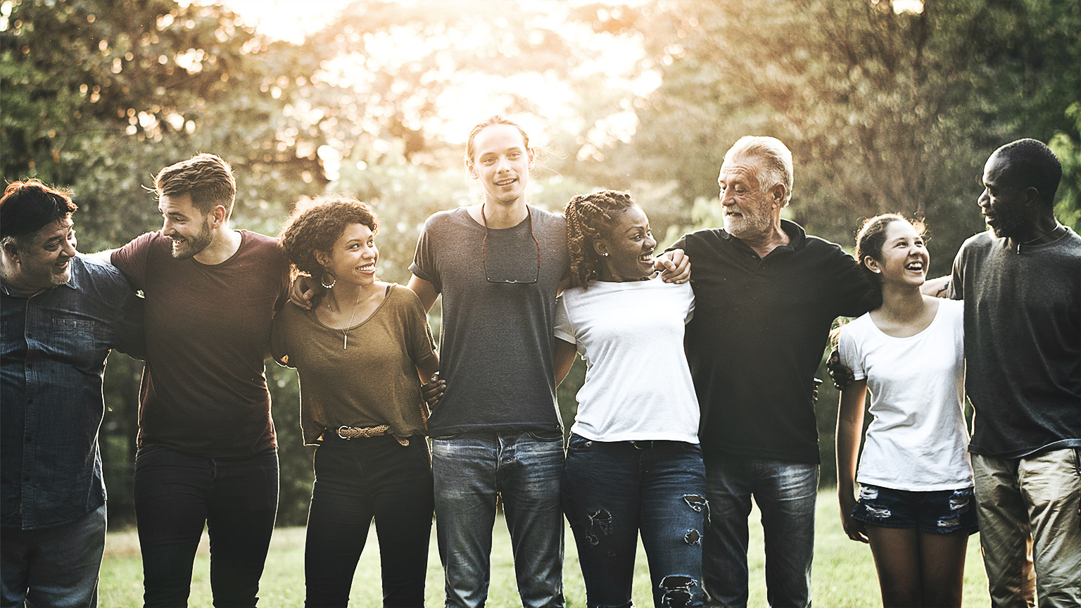 A group of diverse people hand in hand