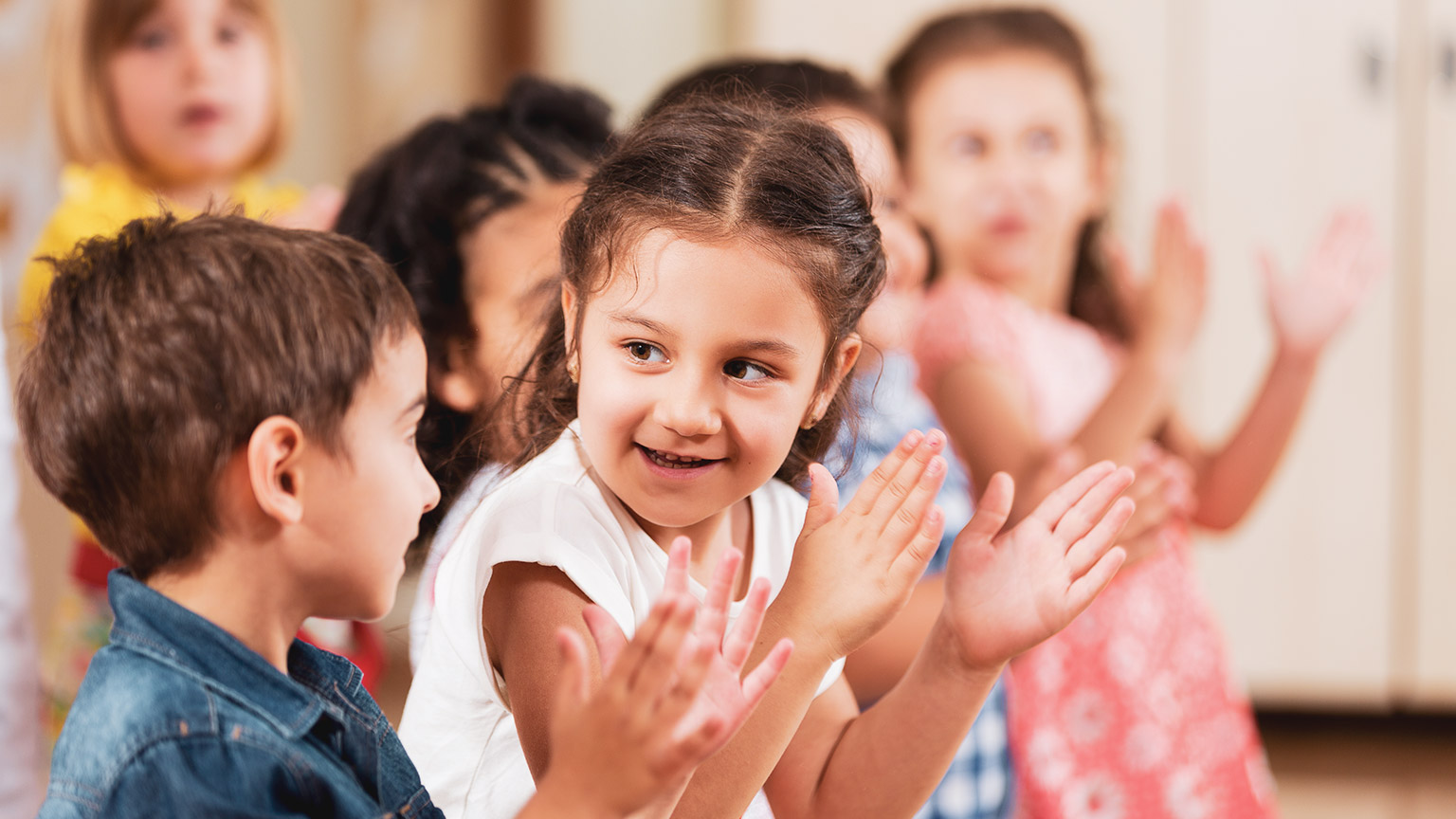 kids interacting in a learning facility