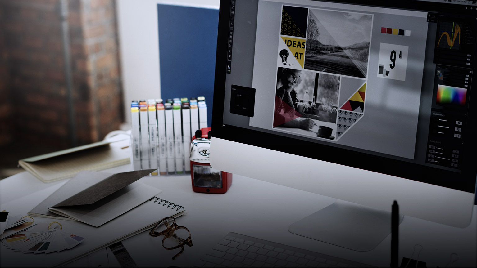 Graphic designer working space