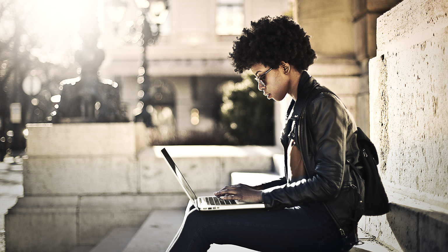 A person using a laptop