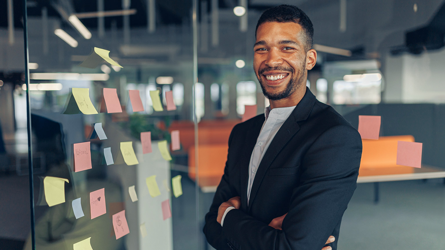 A young professional in a modern office