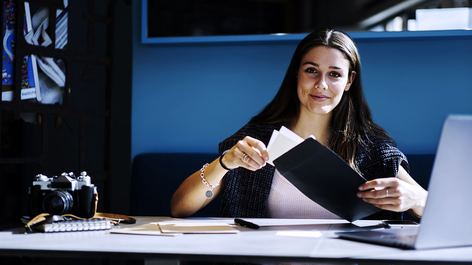 Woman holding document paper