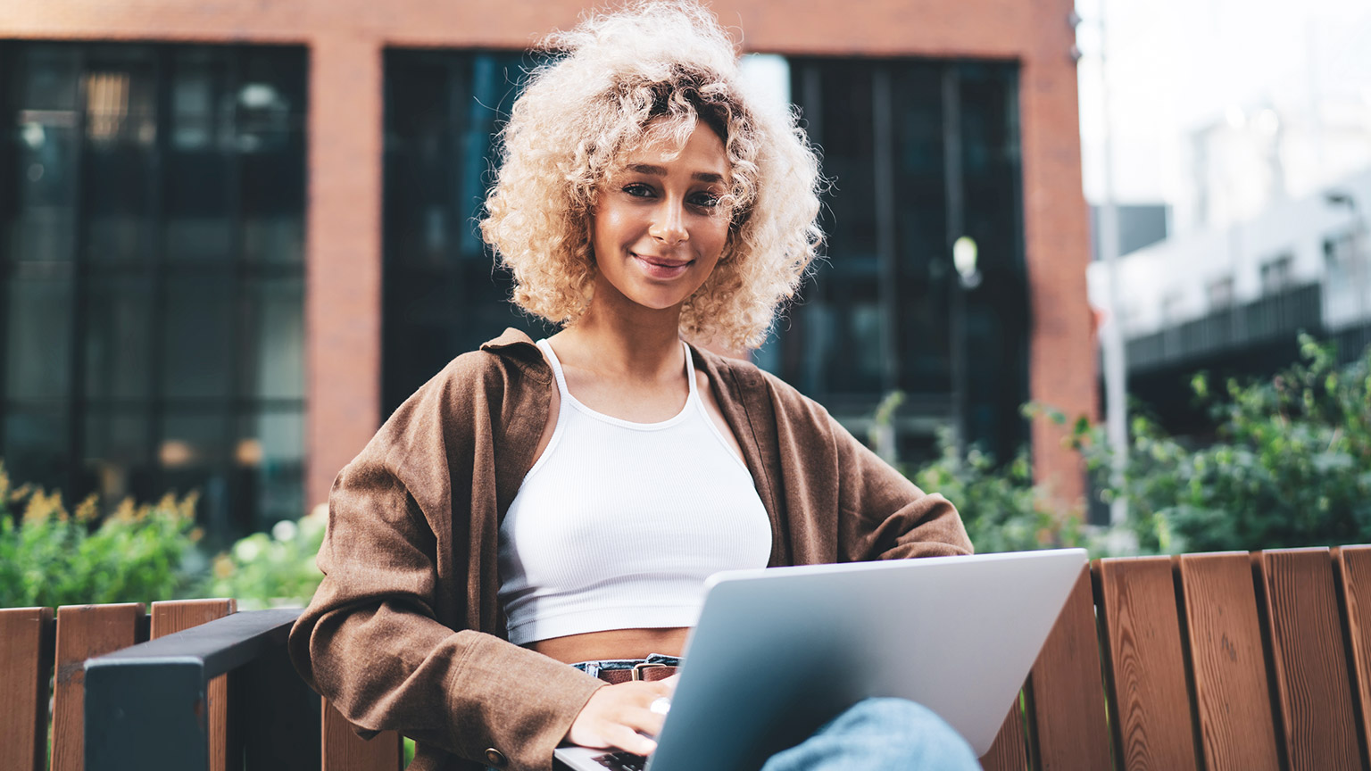 A student accessing reference materials on a laptop