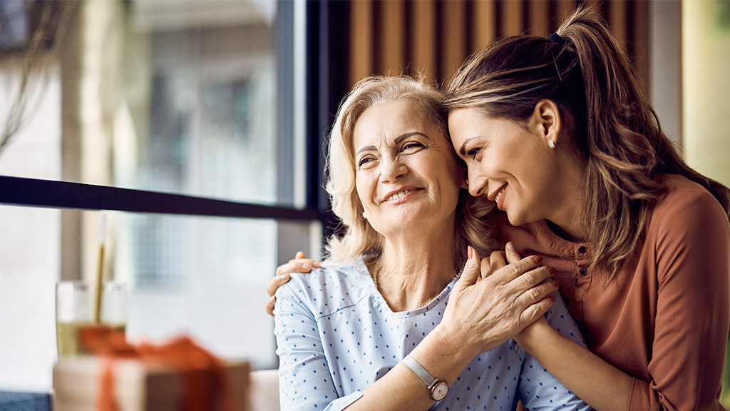 senior woman taken care of her daughter