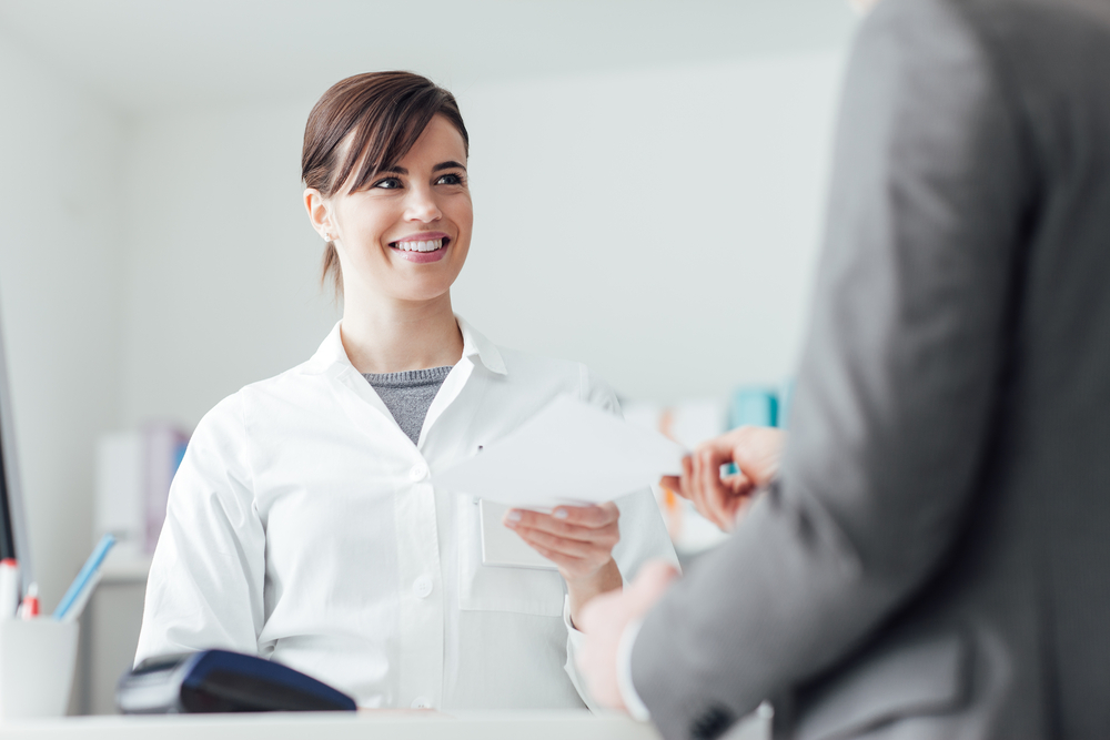 Woman at a clinic environment