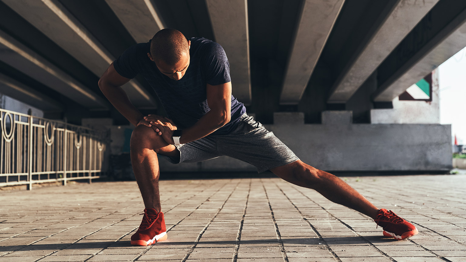 A person stretching out before exercise