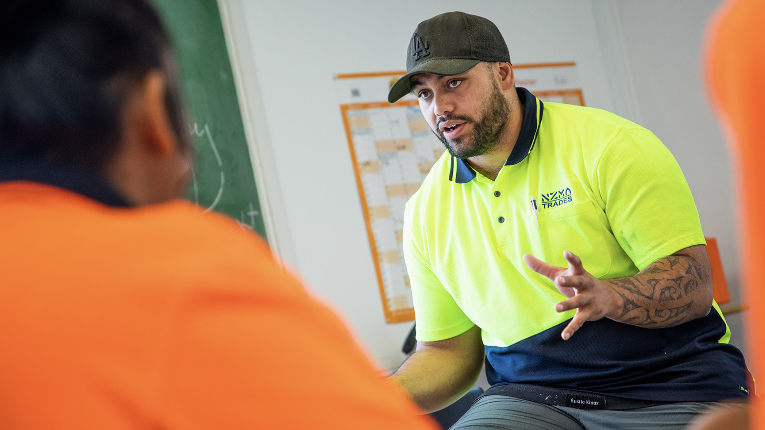 A supervisor talking to an employee