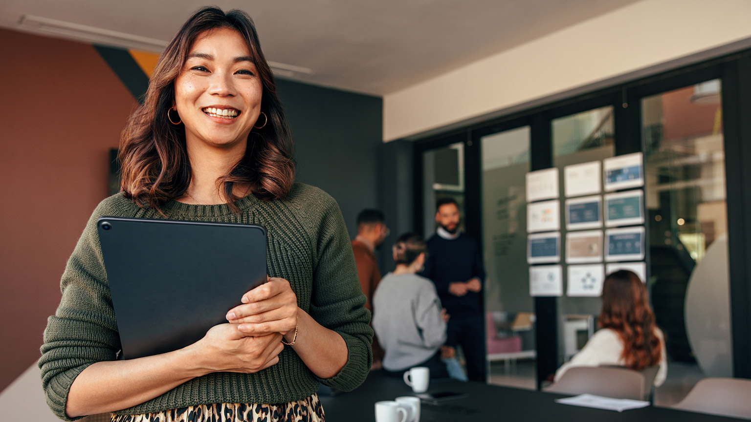 A business owner in a modern office