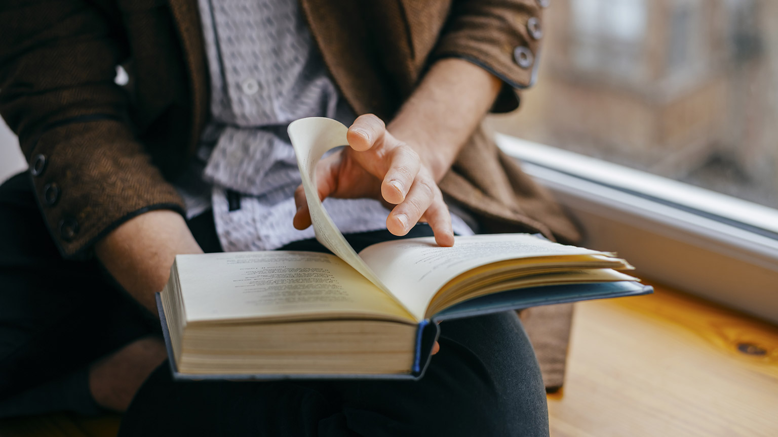 A person reading a book