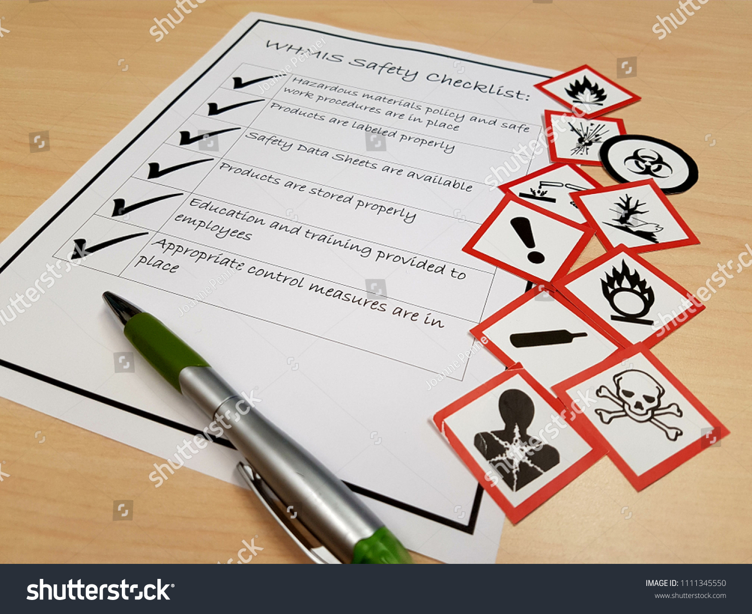 WHMIS safety data sheets checklist