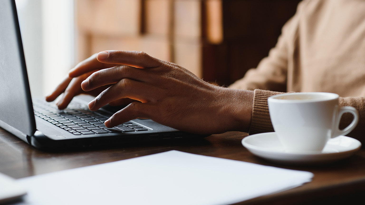 A person using a laptop