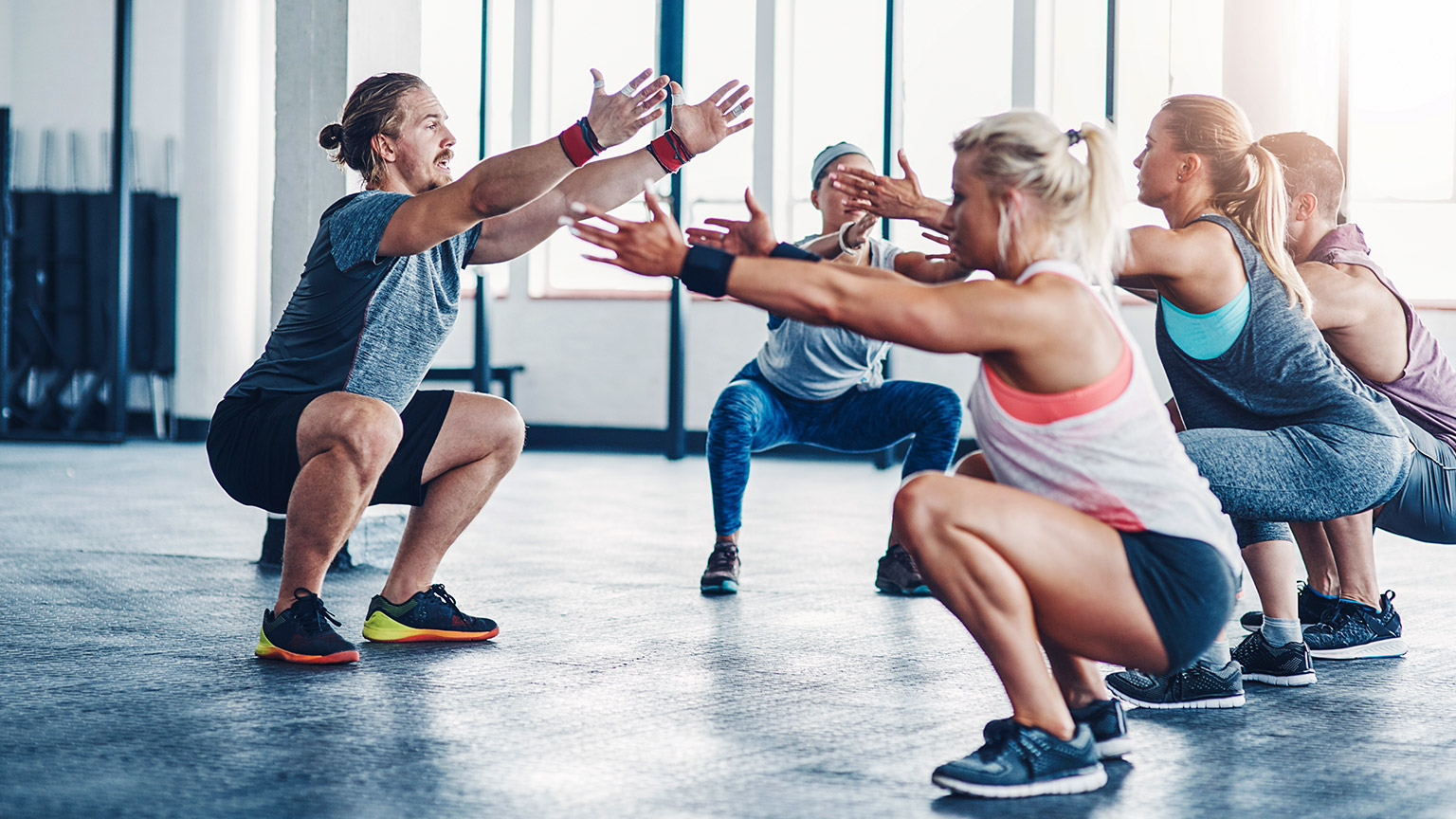 An instructor leading a fitness session