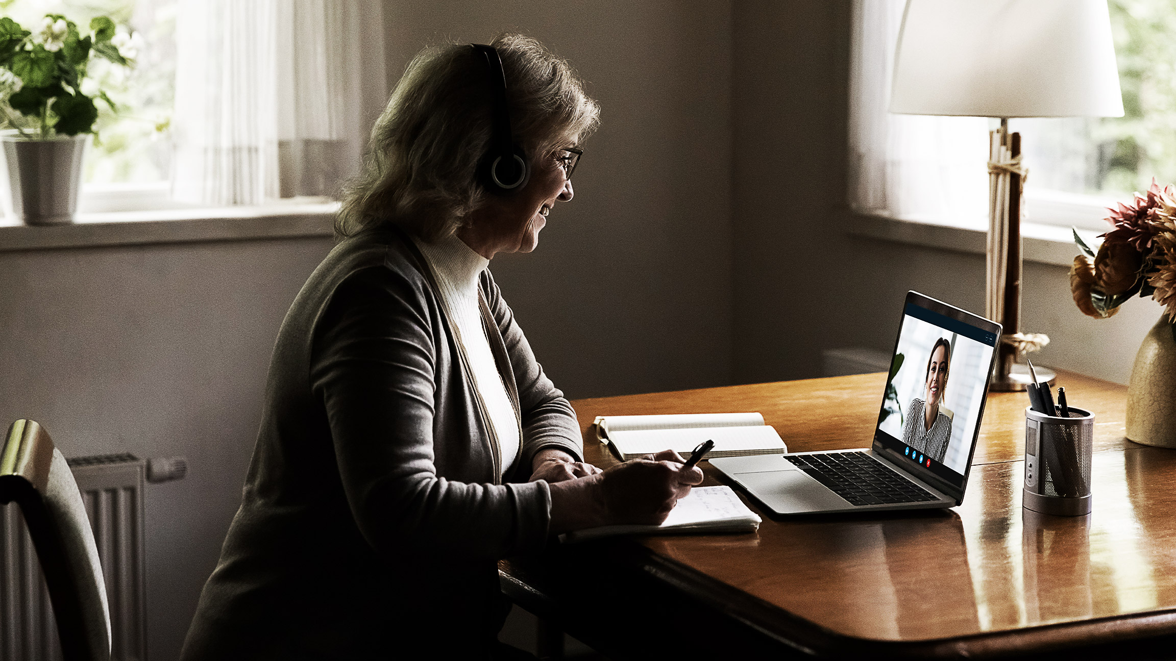 A person on a video call