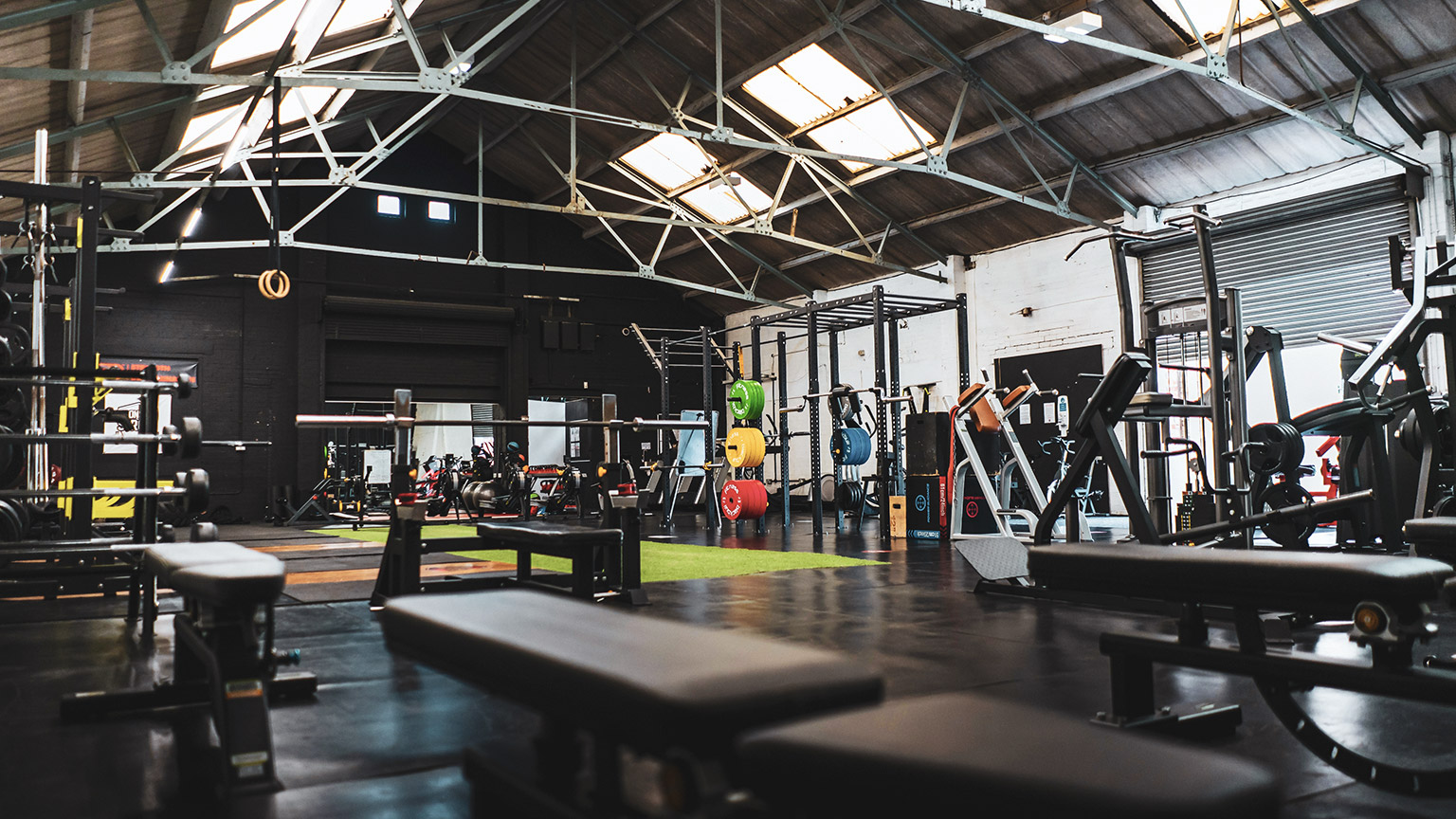 The interior of a modern gym