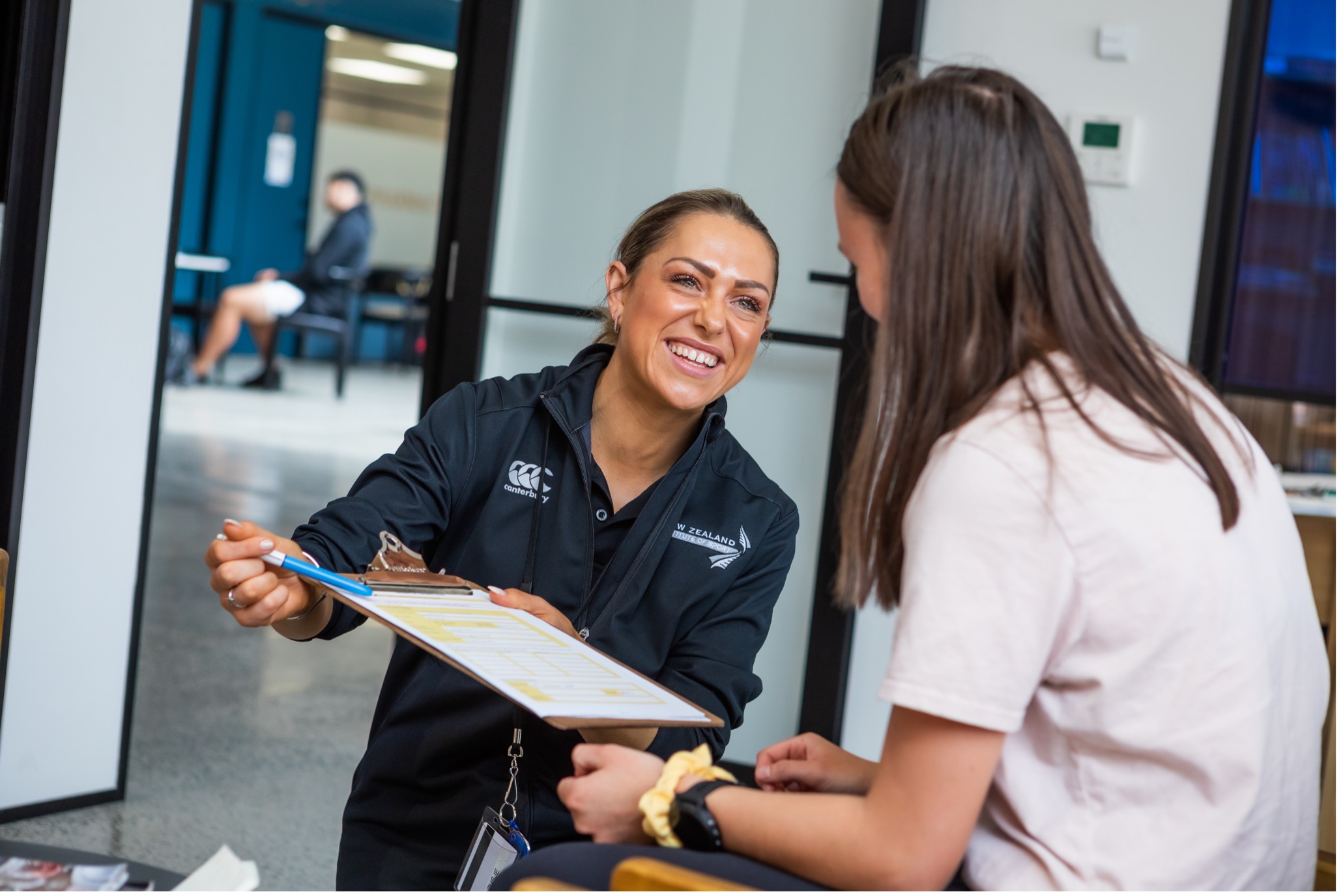 Tutor smiling at a student