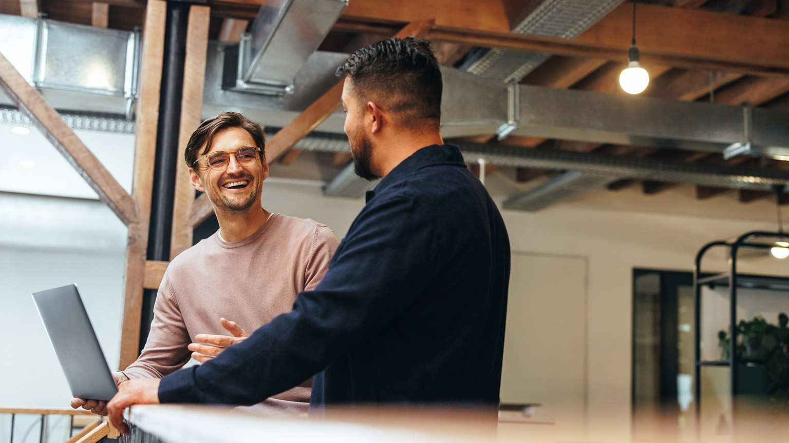 Business colleagues talking in an office