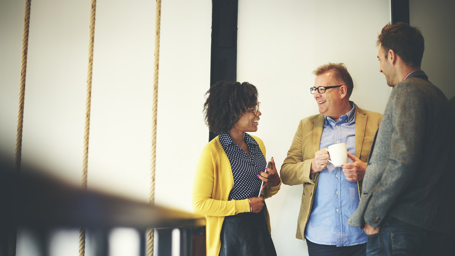 People talking in an office