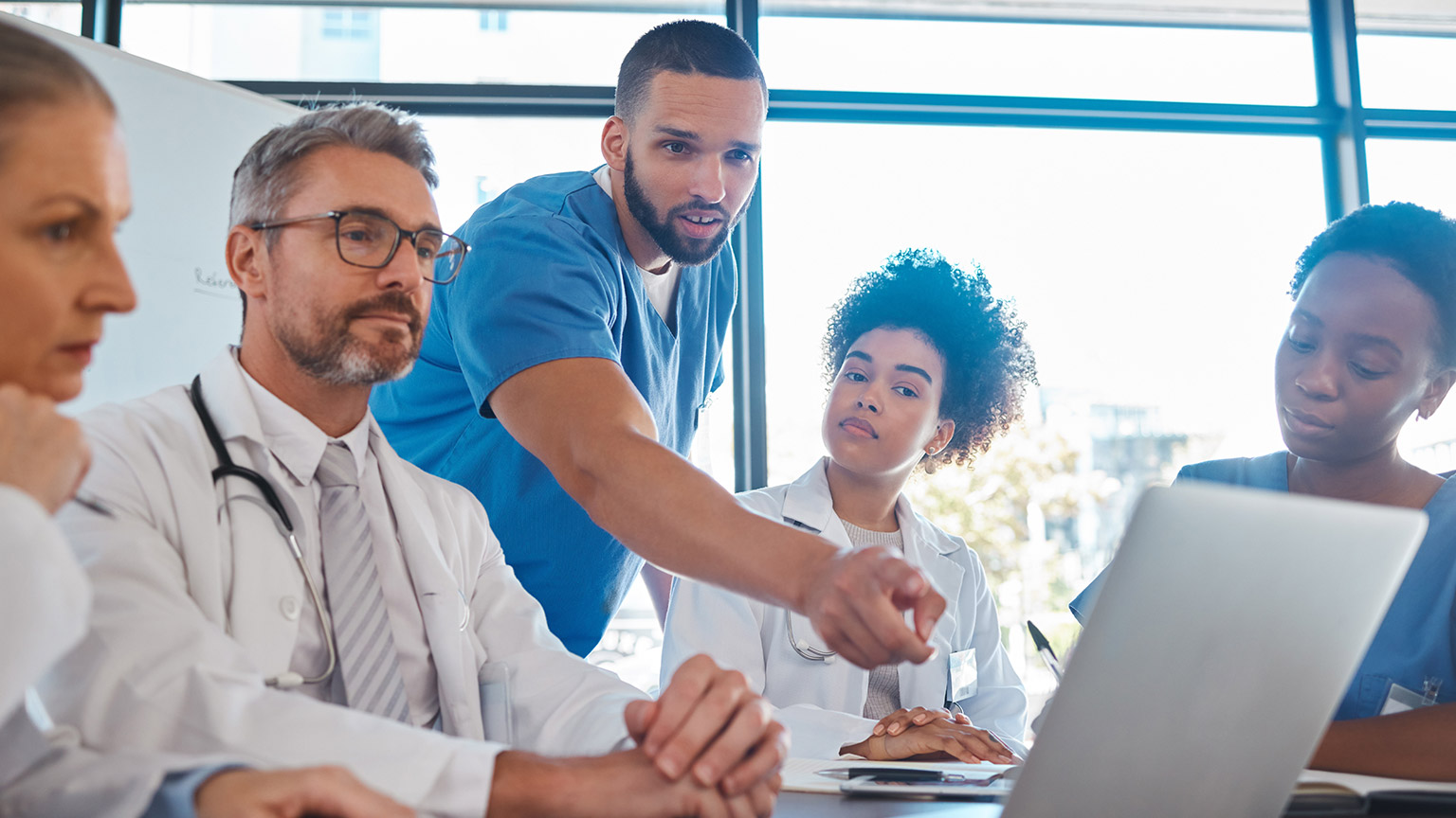 A group of medical professionals talking