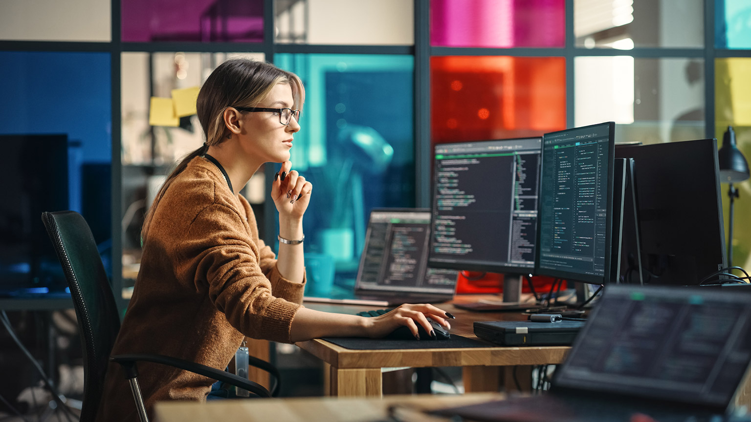 An IT worker in an office