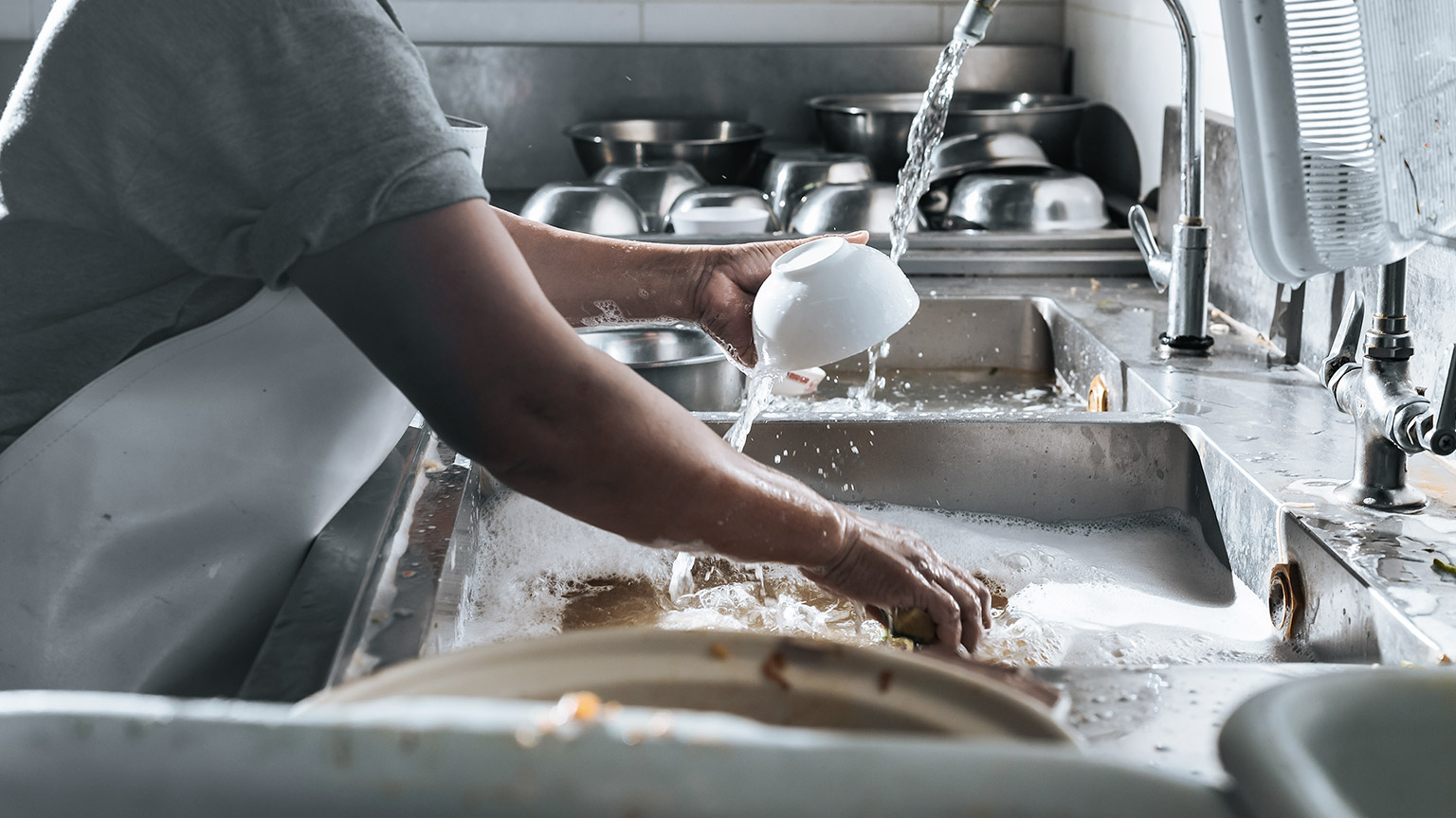 Washing dishes