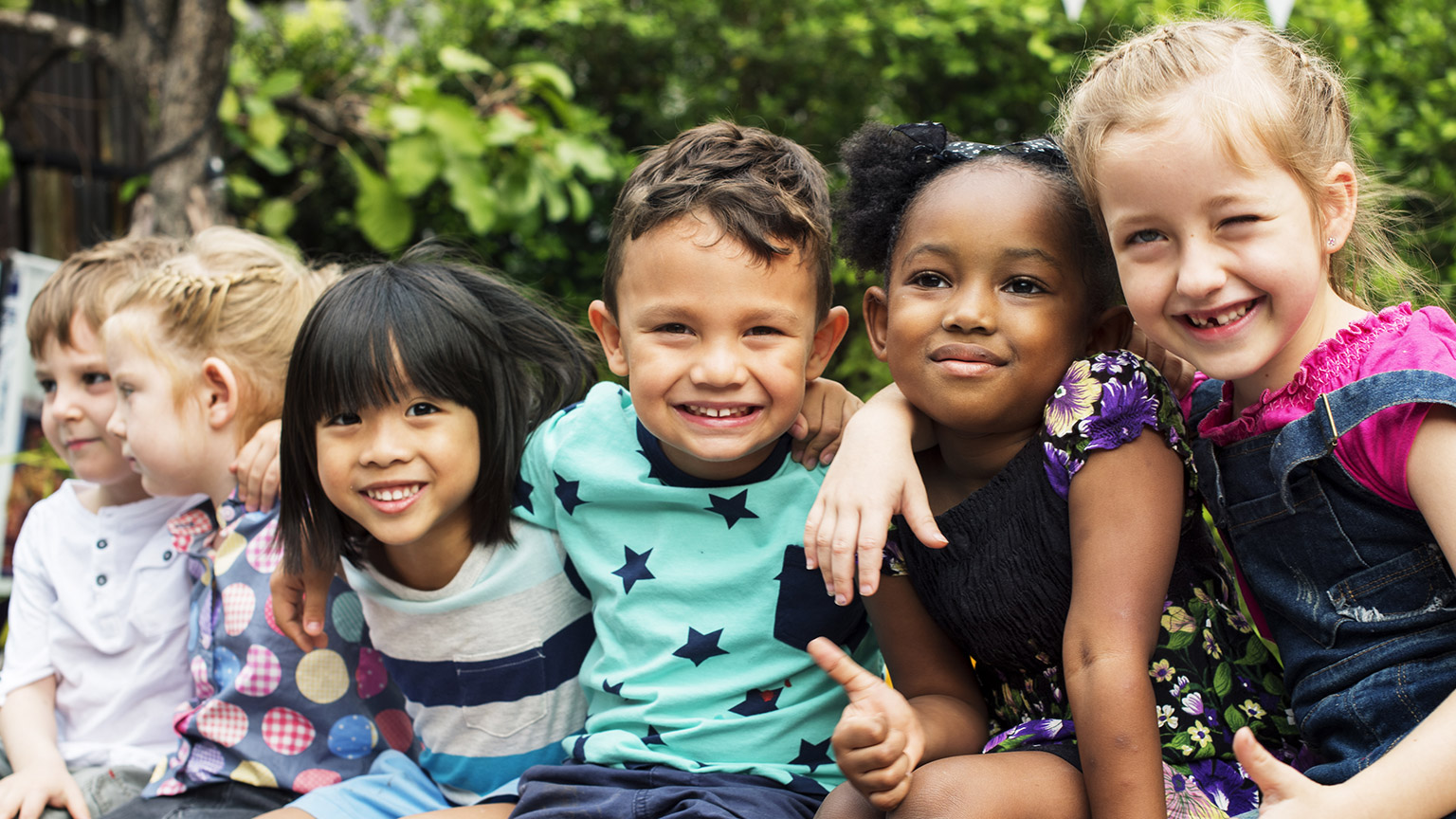 A diverse group of children