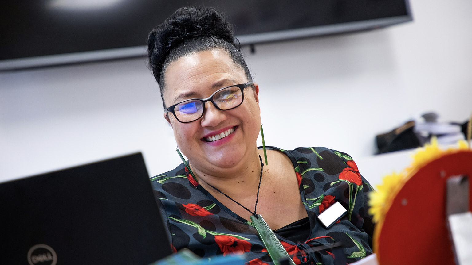 A teacher in a classroom