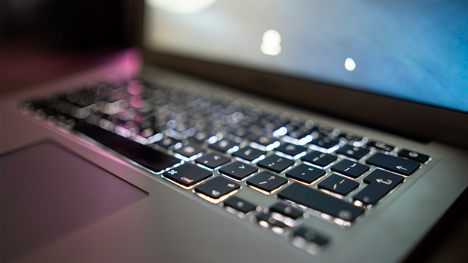 A close view of a laptop keyboard