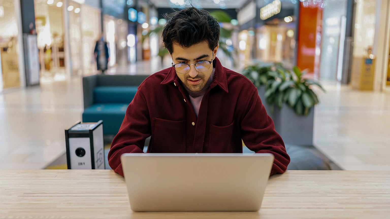 Portrait of focused bearded businessman in glasses