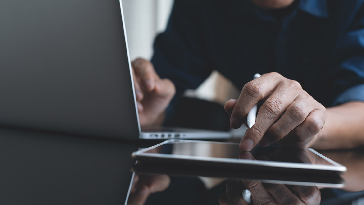 A person working on a laptop