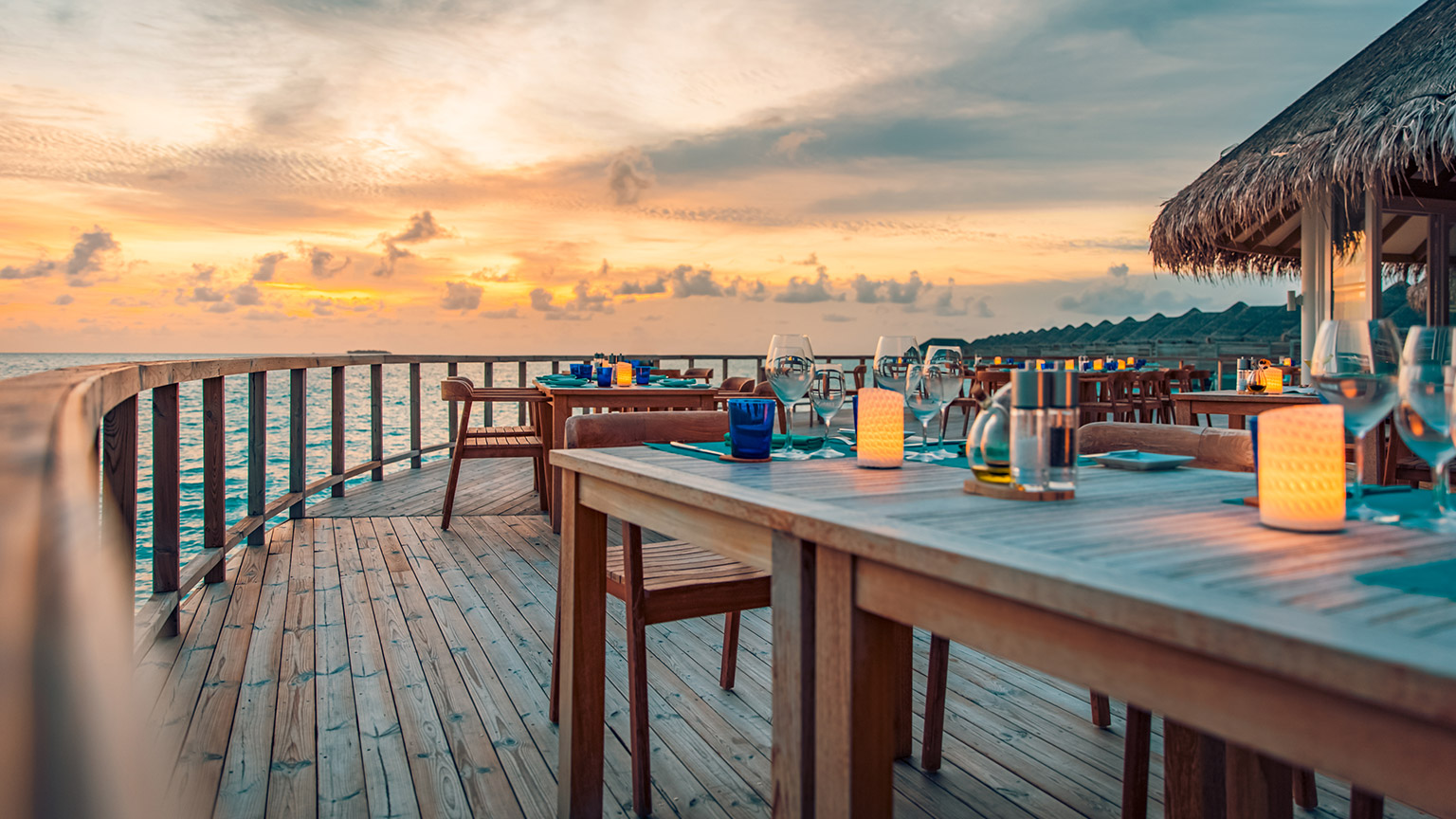 A sunset view from a restaurant