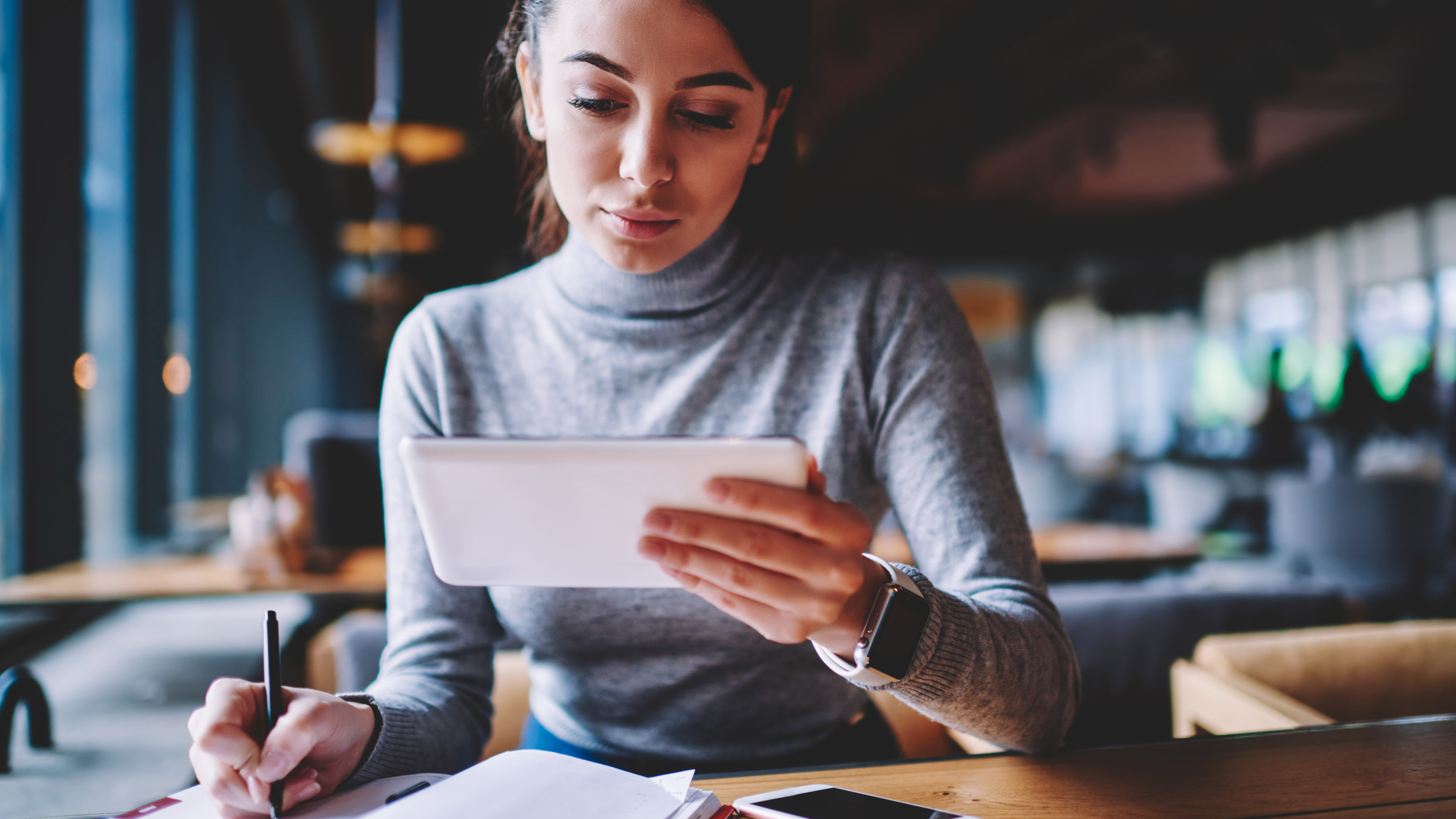 A person studying