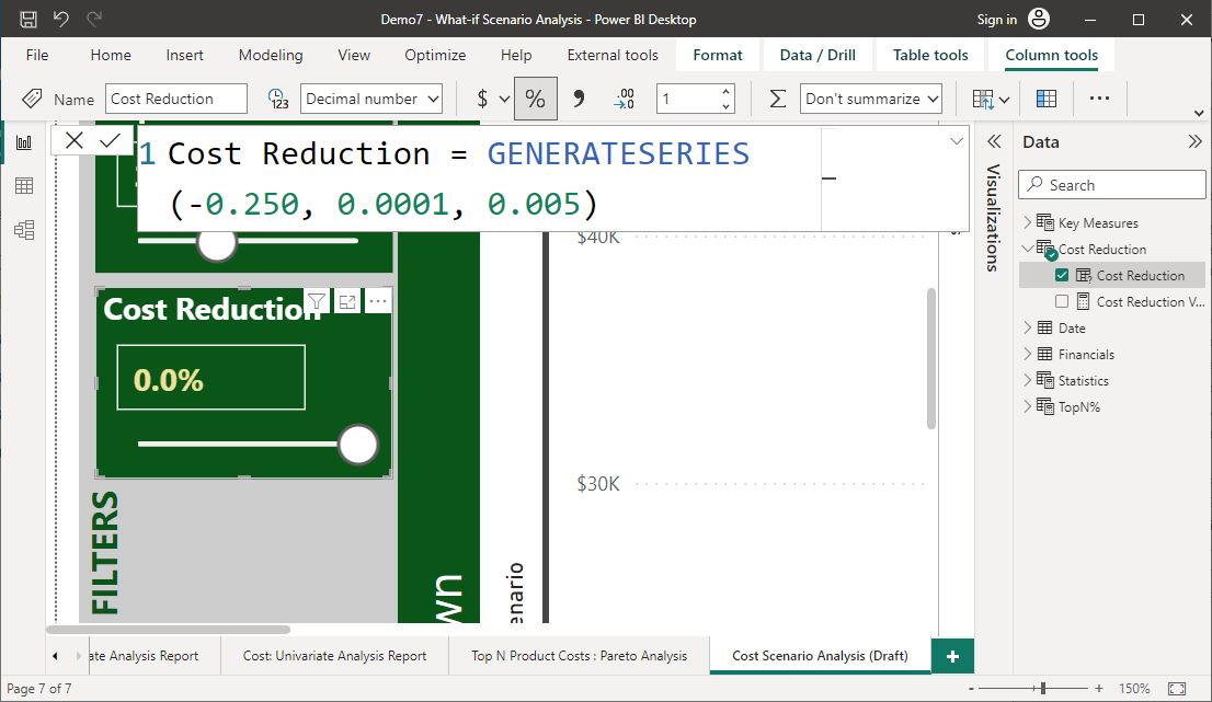 Screenshot of the correctly configured numeric range parameter