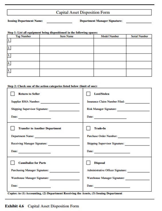 Capital Asset Disposition Form