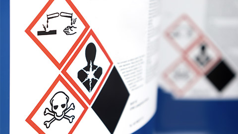 symbol on the chemical tank in factory or laboratory