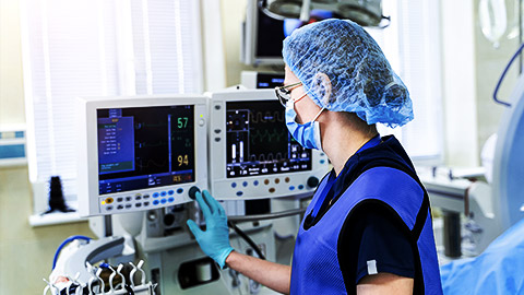 equipment and medical devices in modern operating room