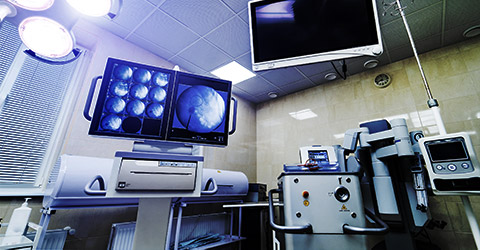 equipment and medical devices in modern operating room