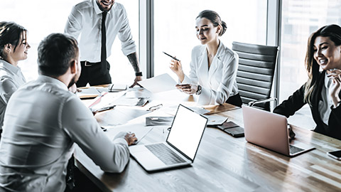 office meeting of team members