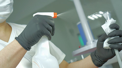 Cleaning sterilization, medical dental unit in a dental clinic, operating medical facility