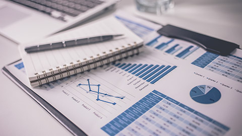 Showing business and financial report. Accounting